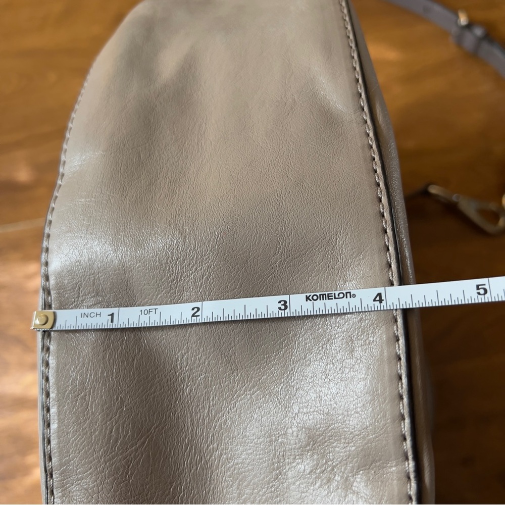 Coach Kristin Spectator Gray Taupe Leather Croc Trim Zip Satchel Crossbody Bag - Picture 12 of 14